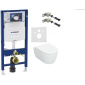 Zestaw Geberit Duofix zestaw 5w1 stelaż podtynkowy do WC ze wspornikami, uszczelką wygłuszającą i miska z deską wolnoopadającą (111.320.00.5, 111.815.00.1, 156.050.00.1, 503.046.00.1)