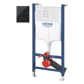 Zestaw Grohe Solido stelaż podtynkowy do miski WC z przyciskiem Even czarny połysk (38971000, 38966KV0)