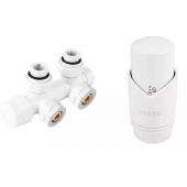 Ferro zestaw kątowy termostatyczny biały ZTD30WH