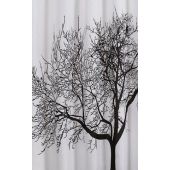 Aqualine zasłona prysznicowa 180x200 cm poliester czarno/biała/drzewo ZP008