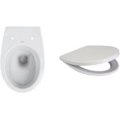 Zestaw Cersanit Delfi miska WC wisząca z deską wolnoopadającą biały (K110021, K980073)