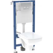 Geberit Duofix Basic Delta35 Selnova Square zestaw stelaż z miską, deską i przyciskiem 118.340.21.3