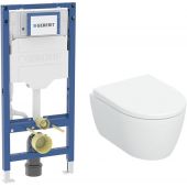 Zestaw Geberit iCon miska WC wisząca spłukiwanie wirowe z deską i stelażem Geberit Duofix (503048001, 111320006)