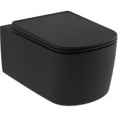 Kludi Resa S miska WC wisząca bez kołnierza ze spłukiwaniem wirowym czarny mat 27WCW0139