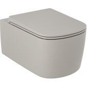 Kludi Resa S miska WC wisząca bez kołnierza ze spłukiwaniem wirowym jasny szary mat 27WCW01O2