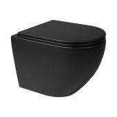 Zestaw Oltens Hamnes miska WC wisząca PureRim z powłoką SmartClean z deską wolnoopadającą czarny mat 42514300