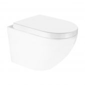 Zestaw Oltens Hamnes Kort Stille miska WC wisząca PureRim z powłoką SmartClean spłukiwanie wirowe z deską wolnoopadającą biały 42526000