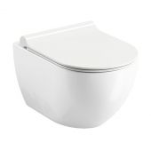 Zestaw Ravak Uni Chrome RimOff miska WC wisząca z deską wolnoopadającą biała (X01535, X01550)