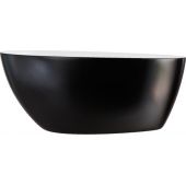 Besco Goya wanna wolnostojąca 160x70,5 cm owalna biała-czarna-dwukolorowa #WMD-160-GBW