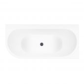 Zestaw Oltens Hulda wanna narożna 160x75 cm prostokątna z pokrywą korka biały połysk/grafit (11002000, 09002400)