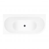 Zestaw Oltens Hulda wanna narożna 160x75 cm z pokrywą korka biały połysk/grafit (11003000, 09002400)