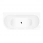 Zestaw Oltens Hulda wanna narożna 170x80 cm prostokątna z pokrywą korka biały połysk/grafit (11004000, 09002400)