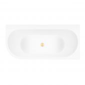 Zestaw Oltens Hulda wanna narożna 170x80 cm prostokątna z pokrywą korka biały połysk/złoty połysk (11004000, 09002800)