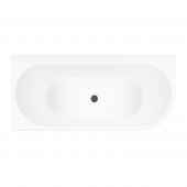 Zestaw Oltens Hulda wanna narożna 170x80 cm prostokątna z pokrywą korka biały połysk/grafit (11005000, 09002400)