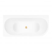 Zestaw Oltens Hulda wanna narożna 170x80 cm prostokątna z pokrywą korka biały połysk/złoto szczotkowane (11005000, 09002810)