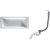 Zestaw Oltens Langfoss wanna prostokątna 150x70 cm z kompletem odpływowo-przelewowym Oster (10002000, 03001100)