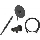 Zestaw Ksuro 01 bateria prysznicowa podtynkowa z kompletem natryskowym Oltens czarny mat (12000030, 37102300, 37200300, 39304300)