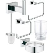 Grohe Essentials Cube zestaw akcesoriów łazienkowych chrom (40511001, 40507001, 40508001, 40372001, 40513001, 40510001)