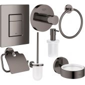 Zestaw Grohe Skate Cosmopolitan przycisk spłukujący z zestawem akcesoriów Essentials hard graphite (38732A00, 40364A01, 40367A01, 40374A01, 40365A01, 40369A01, 40394A01)