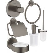 Grohe Essentials zestaw akcesoriów łazienkowych brushed hard graphite (40364AL1, 40367AL1, 40374AL1, 40365AL1, 40369AL1, 40394AL1)