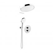 Oltens Katla zestaw bateria wannowo-prysznicowa podtynkowa z deszczownicą Regna i słuchawką 3-funkcyjną Luva EasyClick chrom 36064100