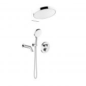 Oltens Katla zestaw bateria wannowo-prysznicowa podtynkowa z deszczownicą Regna i słuchawką 3-funkcyjną Luva EasyClick chrom 36067100