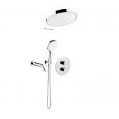 Oltens Katla zestaw bateria wannowo-prysznicowa podtynkowa z deszczownicą Regna i słuchawką 3-funkcyjną Luva EasyClick chrom 36067100