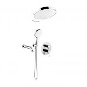 Oltens Rann zestaw bateria wannowo-prysznicowa podtynkowa z deszczownicą Regna i słuchawką 3-funkcyjną Luva EasyClick chrom 36075100