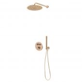 Zestaw Oltens Onega bateria podtynkowa termostatyczna z deszczownicą 30 cm Vindel i kompletem prysznicowym Ume miedź szczotkowana 36617610