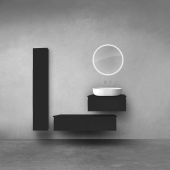 Oltens Vernal zestaw szafek podumywalkowych z blatem 80 i 100 cm i szafką boczną 35 cm czarny mat 68695300