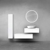 Oltens Vernal zestaw szafek podumywalkowych z blatem 80 i 100 cm i szafką boczną 35 cm biały połysk 68696000