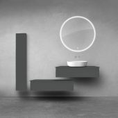 Oltens Vernal zestaw szafek podumywalkowych z blatem 2x100 cm i szafką boczną 35 cm grafit mat 68697400