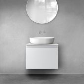 Zestaw Oltens Vernal szafka 60 cm podumywalkowa wisząca z blatem Tera szary mat/jasny marmur 68710700