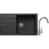 Blanco Legra XL 6 S zlewozmywak 86x50 cm z Silgranit antracyt z Blanco Mida bateria kuchenna stojąca chrom ( 523326; 517742)