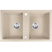 Ferro Mezzo II zlewozmywak granitowy 78x48 cm piaskowy DRGM2/48/78SA