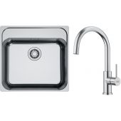 Zestaw Franke Smart SRX zlewozmywak stalowy 53x51 cm z baterią Smart Glenda stal (1270720295, 1150747473)