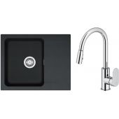 Zestaw Franke Orion OID 611-62 zlewozmywak 62x50 cm z baterią kuchenną Oltens Lista onyx/chrom (1140286441, 35202100)