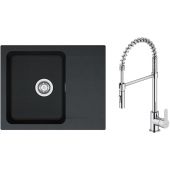 Zestaw Franke Orion OID 611-62 zlewozmywak 62x50 cm z baterią kuchenną Oltens Duf onyx/chrom (1140286441, 35203100)