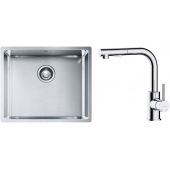 Zestaw Franke Box BXX 210/110-50 zlewozmywak stalowy 54x45 cm z baterią kuchenną Oltens Myvat stal/chrom (1270453656, 35205100)