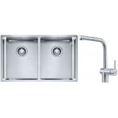 Franke Box BXX 220/120 34-34 zlewozmywak 74x45 cm stalowy z baterią kuchenną Atlas stal szlachetna (1270370188, 1150521439)