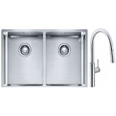 Franke Box BXX 220/120 34-34 zlewozmywak 74x45 cm stalowy z baterią kuchenną Pescara L Slide-In chrom (1270370188, 1150538940)