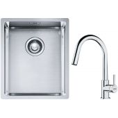 Franke Box BXX 210/110-34 zlewozmywak 38x45 cm stalowy z baterią kuchenną Lina chrom (1270453653, 1150693229)