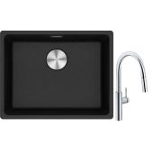Franke Maris MRG 110-52 zlewozmywak 52x40 cm Fragranite onyx z baterią kuchenną Pescara L Slide-In chrom (1250687253, 1150538940)