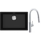 Franke Maris MRG 110-62 zlewozmywak 62x40 cm Fragranite onyx z baterią kuchenną Pescara L Slide-In chrom (1250687257, 1150538940)
