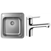 Zestaw Hansgrohe S412-F400 zlewozmywak stalowy z baterią kuchenną Zesis chrom (43335800, 74800000)