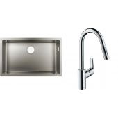 Zestaw Hansgrohe S719-U660 zlewozmywak stalowy z baterią kucheną Focus chrom (43428800, 31815000)