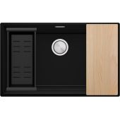 Primagran Praga zlewozmywak granitowy 72x43 cm czarny O_OP8KC-003