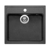 Pyramis Camea zlewozmywak granitowy 53x50 cm czarny 070007601