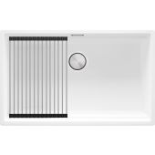 Primagran Praga zlewozmywak granitowy 72x43 cm biały O_OP8KW-001