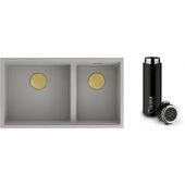 Zestaw Quadron Clark 842 zlewozmywak concrete/elementy miedziane z kubkiem termicznym 420 ml (BM3319102UGRPVDC1, M0051)